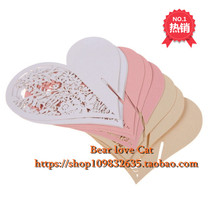 Wedding wedding banquet supplies love hollow flower seat card wedding decoration red wine card bookmarks 50