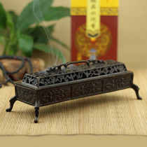 Pure Bronze Incense Stove Sleeper Furnace Long Furnace Imitation Ancient Four-foot Sleeper Furnace made of old Xuande stove Line Incense Stove Home Incense of Faster