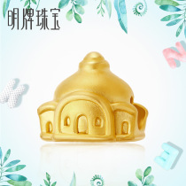 Ming brand jewelry gold gold 3D hard Gold One Thousand and One Night cloud Castle beaded bracelet pendant AFP0113 pricing