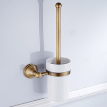 Eurostyle bathroom clean toilet brushed yellow antique bronze pendant white ceramic cup full copper imitation ancient toilet wall toilet brush holder