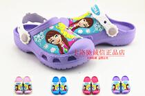 2017 New Frozen Hole Shoes Childrens Shoes Cartoon Pattern Beach Shoes Female Sandals Slippers