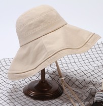 devils windproof rope pure color large eaves fisherman hat children casual 100 hitch summer sun hat foldable basin cap