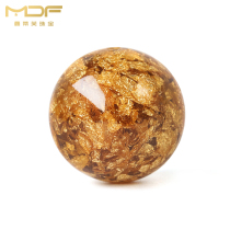 Synthetic Gold Leaf Loose Beads Round Beads Diamond Bodhi Hand Strings Accessories Beads Handmade Diy Ornament Accessories Necklace Septer