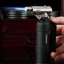 Baicheng windproof fire gun straight into the lighter creative personality inflatable metal full fire gun