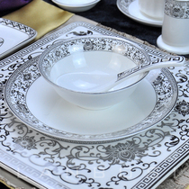 Phnom Penh Hotel Ceramics Pendulum Table Cutlery Restaurant Hotel Bag room Hem Disc bone disc Dish Spoon Bone China Porcelain Suit