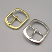 Japanese imported handmade leather goods 40mm brass pin leather waist shoulder buckle half-mouthed belt head B- 15