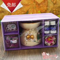 Thai aromatherapy ceramic baby elephant oil stove flower candle tower fragrance set Christmas gift