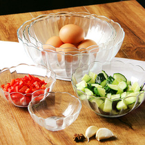 Le Meiya household tempered glass bowl creative cooking bowl heat-resistant transparent fruit salad bowl instant noodle bowl