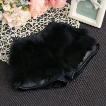 2019 baby faux leather shorts pu leather pants children rabbit fur shorts girls velvet thick leggings autumn winter fashion