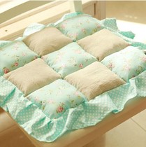 Pastoral style floral fabric cushion thickened chair Mat steamed head mat dining chair cushion strap strap