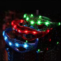 Youjixuan Halloween decorations LEd glowing sparkle Spider-Man glasses mask party decoration props