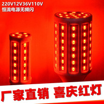 Super bright LED red corn lantern bulb Red pork energy-saving lamp plant lamp E27E14 screw B22