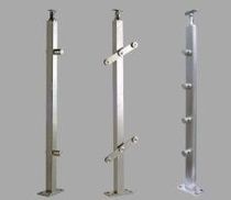 Stainless steel engineering handrail hanging glass column 38 × 38 square tube stainless steel railing column can be set by drawing