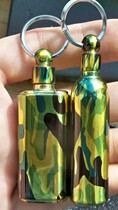 Monsoon Brass Pure Bronze Ice Paint Camouflage Key Chain Back Lighter Outdoor Travel Process