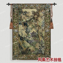 Phoenix art tapestry European jacquard tapestry Classical ins wind living room study bedroom hanging cloth green landscape