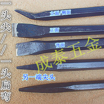 Manganese steel hexagon thickened heavy crowbar crowbar tip flat curved bar crowbar Coarse iron brazer Railway mine crowbar