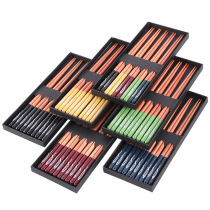 Japan-style wood chopsticks suit wooden home pointed chopstick 5 double gift box 23cm