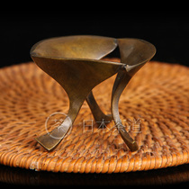 Japanese cover pure copper three pieces of ginkgo crane cover non-Japanese tea tray Japanese cup holder six made