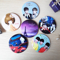 EXO flower girl Tokyo ghoul starry sky big white Korean Creative cute portable mirror small round mirror