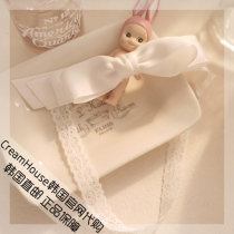 (CreamHouse) Korean white multi-layer bow baby girl baby hair band