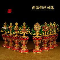 Buddhist supplies ba jixiang ornaments tantric zang jiao jixiang ba bao 11 inch enamel ba jixiang 8 sets