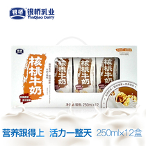 Silver Bridge Dairy Walnut Raw Pulp Milk Beverage Walnut Milk Breakfast Milk 250ml * 12 Box whole box