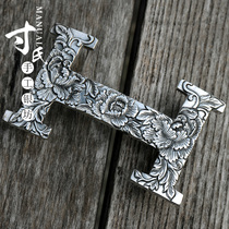 999 handmade foot silver sterling silver peony silver peony belt buckle no allergy delivery belt