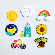  Creative cartoon sun rainbow soft plastic refrigerator stickers Magnetic refrigerator stickers Childrens early education blackboard stickers Home decorations