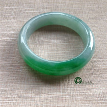 Myanmar natural old pit A goods jade jade bracelet Bing Waxy seed Yang green jade bracelet with certificate KC405