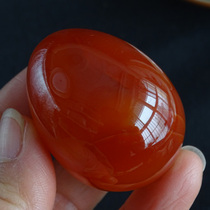 Water jade ice soul natural red agate egg handle crystal rough stone ornament Anger management egg play object