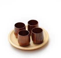 Natural wood cup day style and wind water glass wood beer mug cup tea tea cup clear wine wood cup Three countries big belly cup