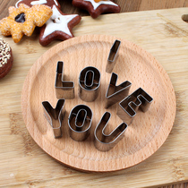 Stainless steel cut flower mold vegetable fruit printing mold 26 letter mold 9 digital mold ILOVEYOU set