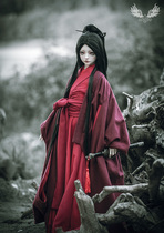 Old ladys two-point kimono (BJD doll ancient style red suit)