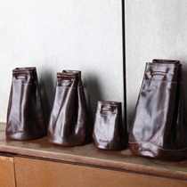 cam-in dark brown leather lens bag tire cowhide camera lens Lu to protect bag CA036