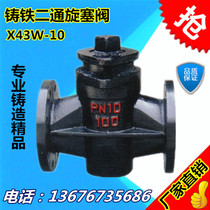X43W-10 cast iron flange two-way plug valve flange plug valve cast iron plug valve DN50 2 inch