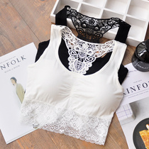 Lace Hollowed-out Butterfly Dew Back Shoulder Strap Sexy 100 Lapped Breast Wraps Breast Korean womens underwear bra small harnesses vest