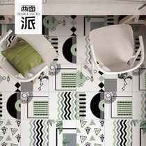 Green tiles Nordic simple 300 tile background wall tiles living room bathroom kitchen balcony wall tiles