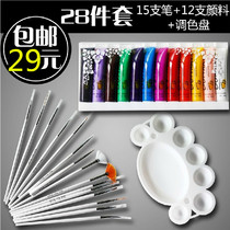 Beauty Nail Color Painting Flower Tool Suit 15 Pens Nail Polish Acrylic Paints pull-wire pen Pen Engraving and Dot Drilling