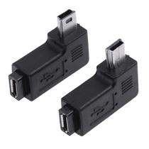 2Pcs L Shaped Mini USB Female to Micro USB Male 90 Degree Ri