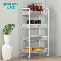 Kitchen seam net basket storage trolley multi-layer living room bathroom with wheel wheel beauty armour tool cart