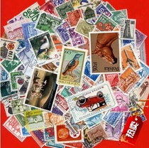 Foreign stamps (stamped tickets used) 150 different packages in Europe and the United States as the main philatelic collection