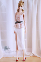 M-201802-52] long split tight skirt (white) FR Momoko OB cloth doll