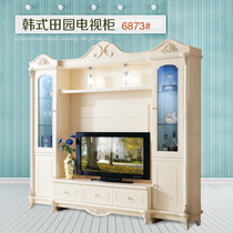 Ivory white Korean paint TV cabinet combination TV wall cabinet Living room cabinet Wine cabinet Film and television cabinet Background wall cabinet