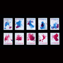 Foreign Stamps 443 Holland Pink Romantic Pink pink Pink Letters on 10 All