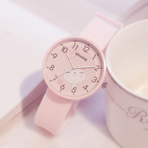 Girl girl girl Japanese soft girl pink cute Harajuku style watch girl junior high school student Korean simple candy color