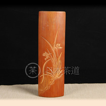 Japanese tea machine Gaoyuan flower pattern old coal bamboo tea Lotus teaspoon teaspoon teaspoon