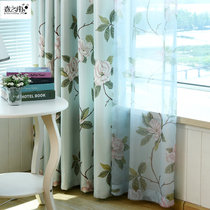 Shading curtains Printed shading fabric Living room bedroom thickened finished bay window Pastoral American curtain bedroom