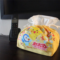 Cute daily single sundries Pikachu super cute cotton drawstring bag bundle pocket storage paper towel bag Cartoon lunch box bag