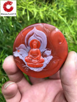 Sichuan Liangshan South Red Agate Sugong Famous Artist Pretty Carving Buddha Enlightenment Pendant Zen Luohan Pendant Boy Buddha