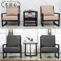  New Chinese style sofa chair solid wood circle chair Hotel club sales office negotiation table and chair single leisure chair spot